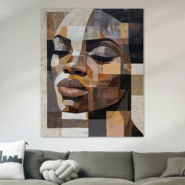 Abstract Portrait in Earthy Tones