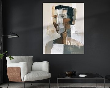 Abstract Portret in Neutrale Tinten