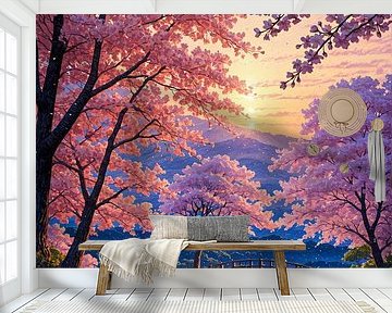 Kersenbloesem Sakura rivier lente Japan