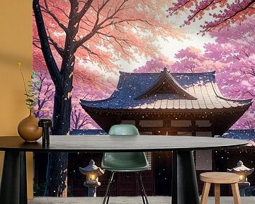 Japanse tempel schrijn kersenbloesem Sakura lente Japan