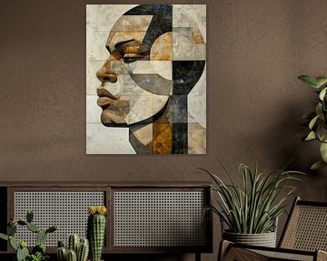 Abstract Profile portrait in Earth tones by Digatelier