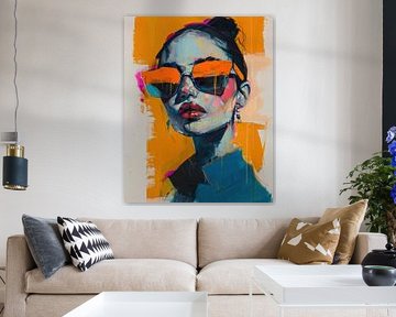 Urban woman with orange sunglasses by Digatelier