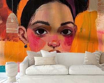 Portrait with orange accent and gaze