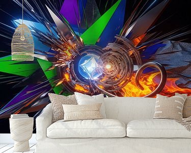 Voorbeeld van het werk in een kamer