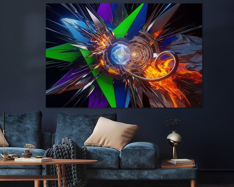 Voorbeeld van het werk in een kamer