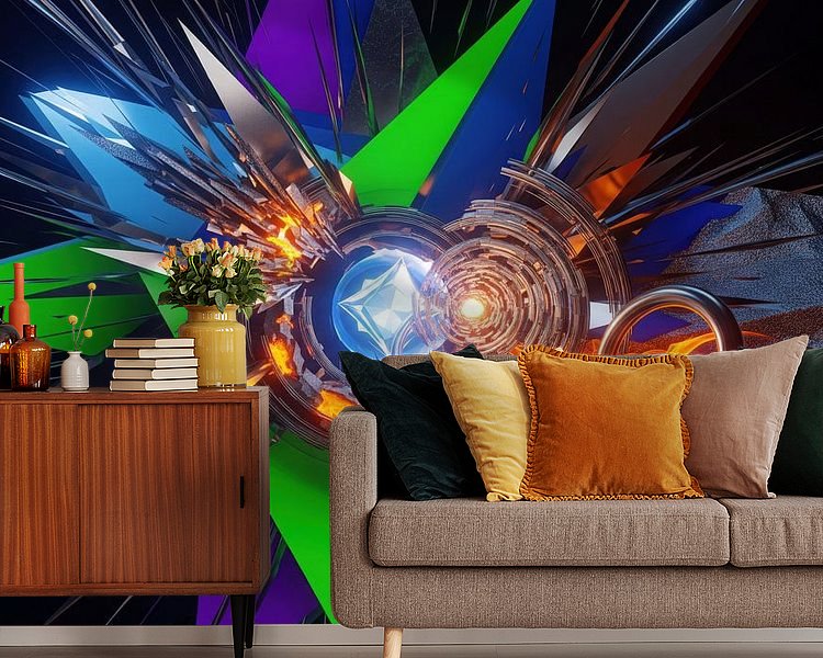 Voorbeeld van het werk in een kamer