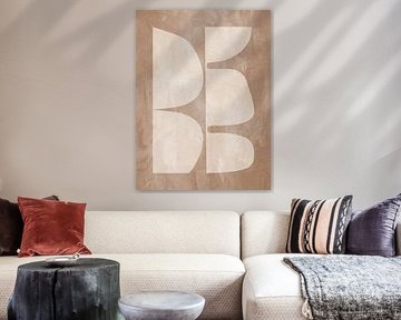 Organic geometric abstract art in earth tones by Online Arts