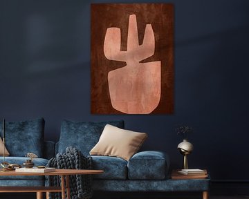 Organic geometric abstract art in earth tones by Online Arts