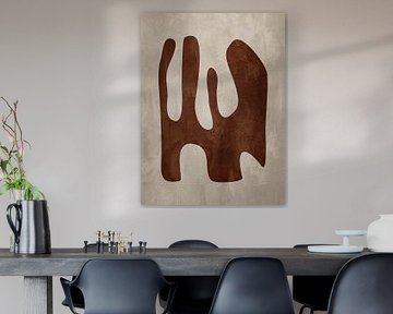 Organic geometric abstract art in earth tones by Online Arts