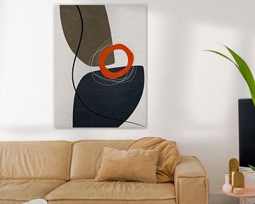 Organic geometric abstract art in earth tones by Online Arts