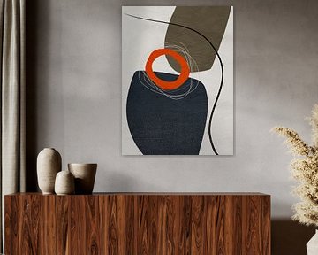 Art abstrait géométrique organique dans les tons de terre sur Online Arts