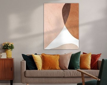 Art abstrait géométrique organique dans les tons de terre sur Online Arts