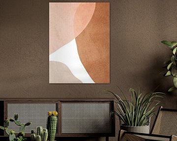 Art abstrait géométrique organique dans les tons de terre sur Online Arts