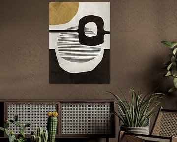 Art abstrait géométrique organique dans les tons de terre sur Online Arts