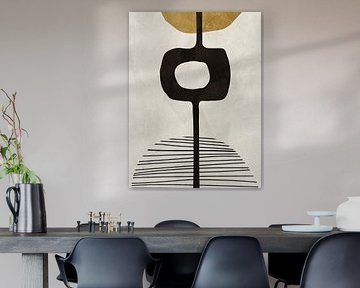 Art abstrait géométrique organique dans les tons de terre sur Online Arts