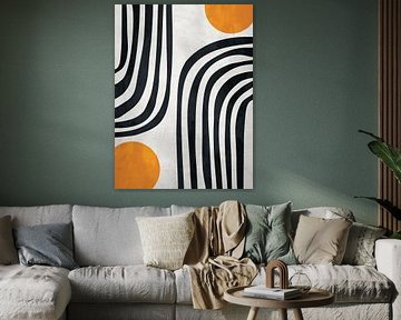 Organische geometrische abstrakte Kunst in Erdtönen von Online Arts
