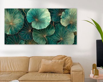 Water Lily in Green and Gold no. 1 by Studio BB