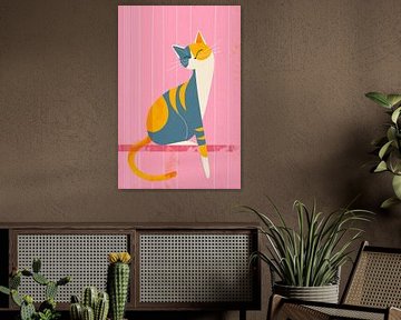 Chat aux tons pastel n°1