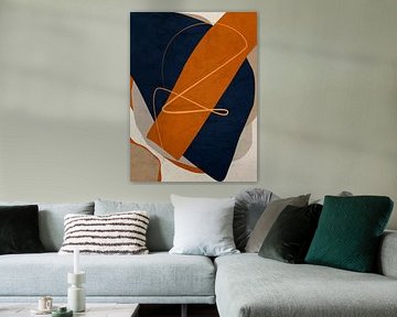 Organic geometric abstract art in earth tones by Online Arts