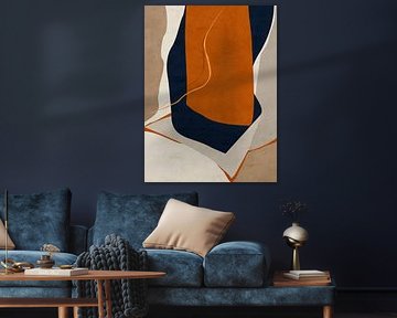 Organische geometrische abstrakte Kunst in Erdtönen von Online Arts