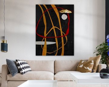 Organic geometric abstract art in earth tones by Online Arts