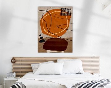 Organic geometric abstract art in earth tones by Online Arts