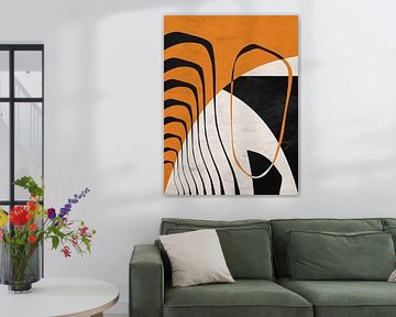 Organic geometric abstract art in earth tones by Online Arts