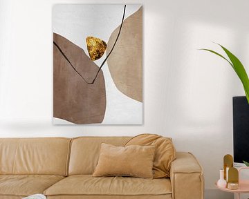 Organic geometric abstract art in earth tones by Online Arts