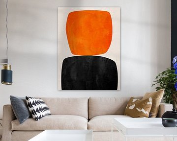 Organic geometric abstract art in earth tones by Online Arts