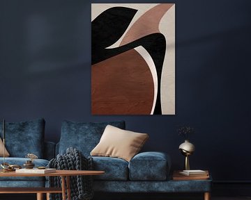 Organic geometric abstract art in earth tones by Online Arts