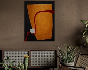 Organic geometric abstract art in earth tones by Online Arts