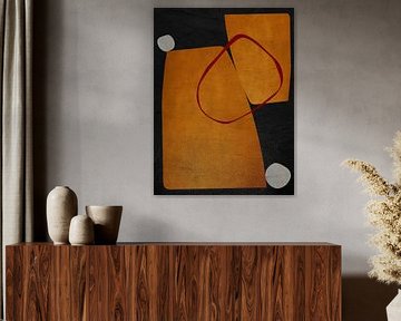 Organic geometric abstract art in earth tones by Online Arts