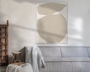 Organic geometric abstract art in earth tones by Online Arts