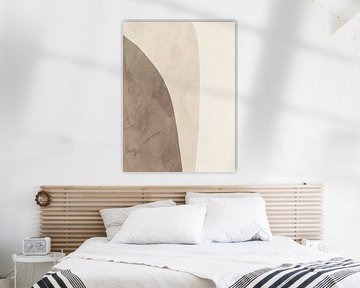 Organic geometric abstract art in earth tones by Online Arts
