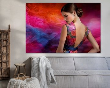 vrouw met bloemen van Egon Zitter