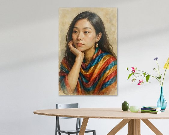 Voorbeeld van het werk in een kamer