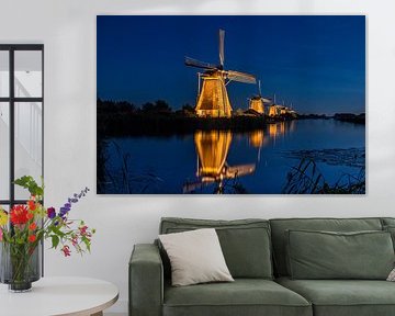 Moulins illuminés Kinderdijk