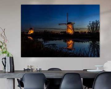 Moulins illuminés Kinderdijk