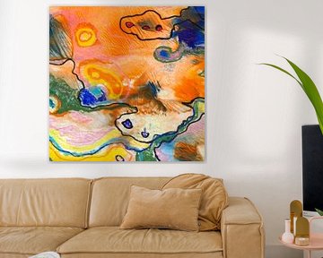Navy Blues with Oranges (Marineblauw met Oranje) – vierkant