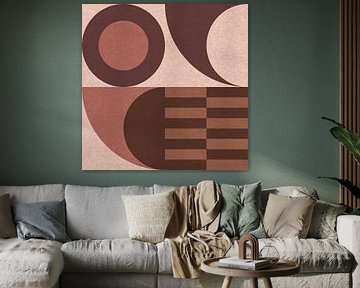 Retro Bauhaus abstrakt geometrisch in braun I