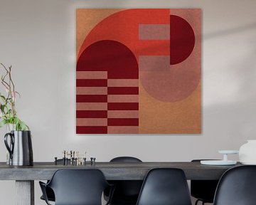 Abstrakte geometrische Formen in Retro-Farben IV