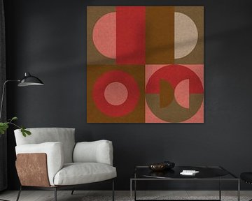 Geometrische abstrakte Formen in warmen gedeckten Farben I