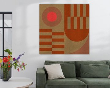 Geometrische abstrakte Formen in warmen gedeckten Farben III