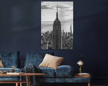 Empire State Building in zwart wit  van Thea.Photo