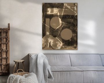 Abstract shapes in brown and beige by Abstract Minimalist Art