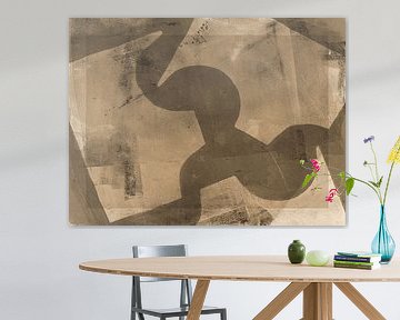 Japandi abstract in soft brown by Abstract Minimalist Art
