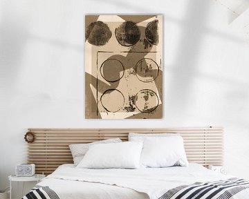 Geometric abstract in warm brown by Abstract Minimalist Art