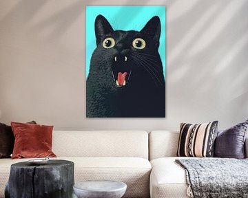 Surprised Black Cat by mlaelaty 23