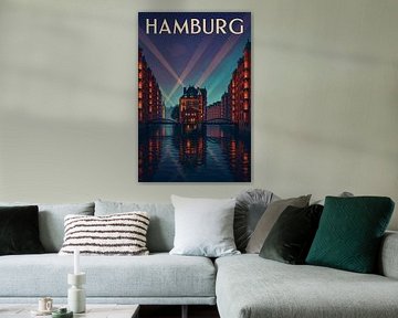 Hamburg Vintage Travel Poster - Art Deco Deutschland Druck von Travel Shop
