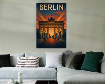 Berlijn Vintage Reis Poster - Art Deco Muurkunst Print
